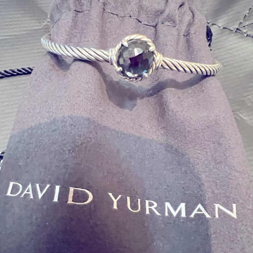 Petite Chateleine 3mm Black Orchid Bracelet - Sterling Silver. Large with pouch